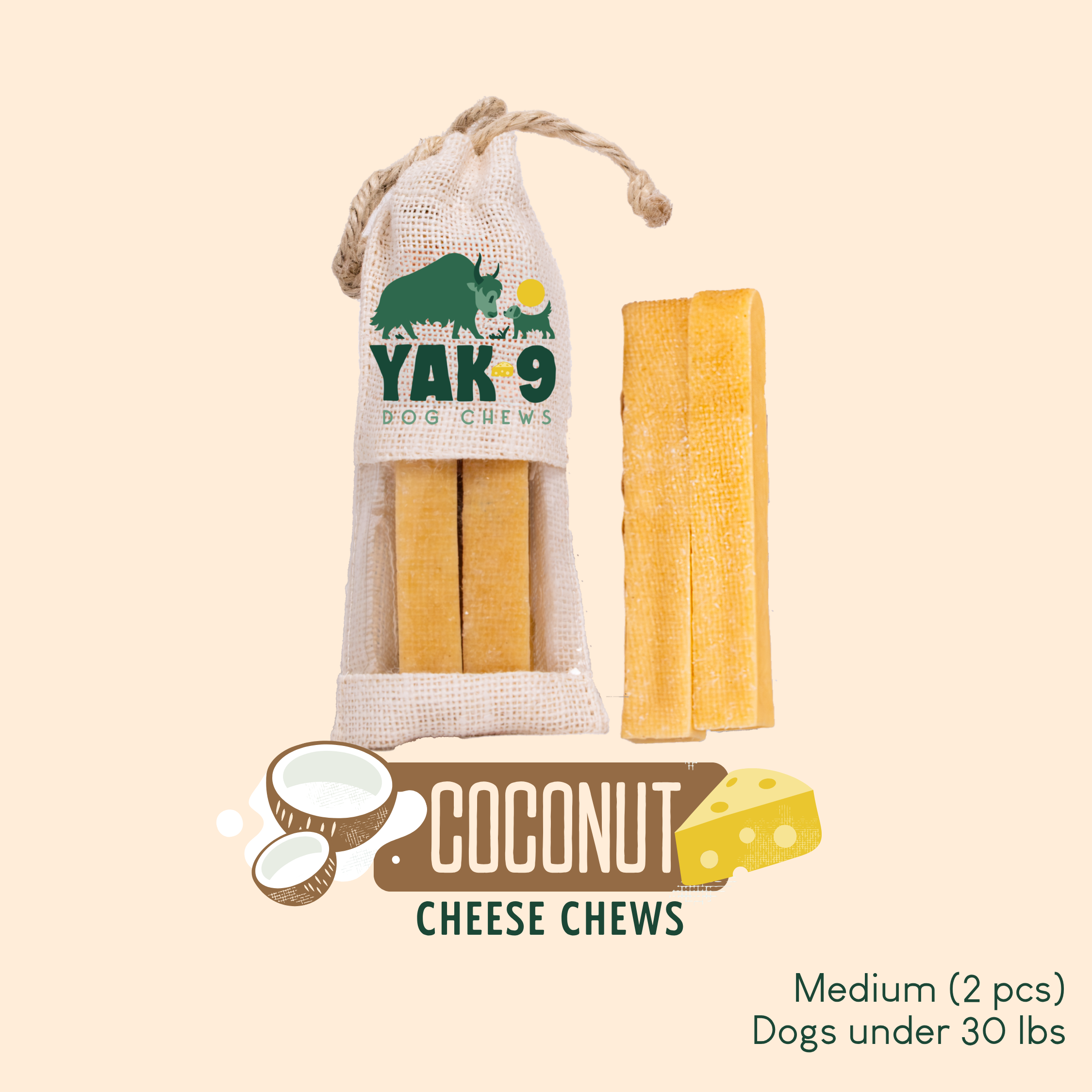 Coconut Yak Milk Chews for Dogs