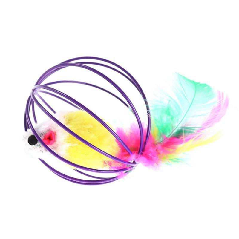 1 Piece Cat Toy Stick Feather Wand with Bell comes in a variety of colors