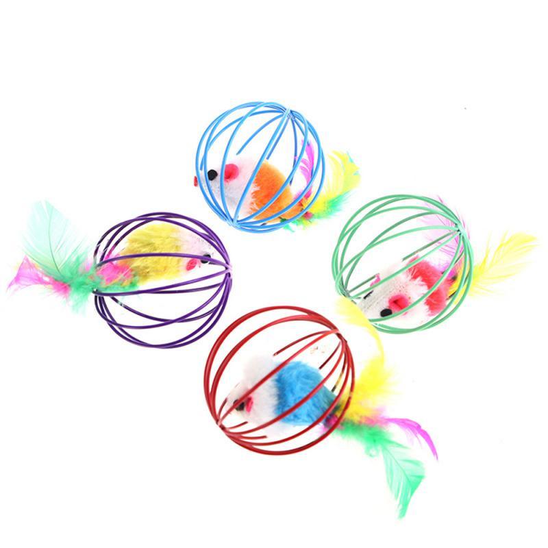 1 Piece Cat Toy Stick Feather Wand with Bell comes in a variety of colors