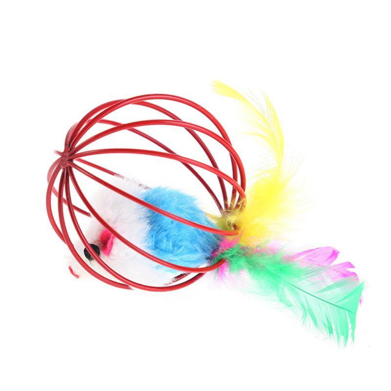 1 Piece Cat Toy Stick Feather Wand with Bell comes in a variety of colors