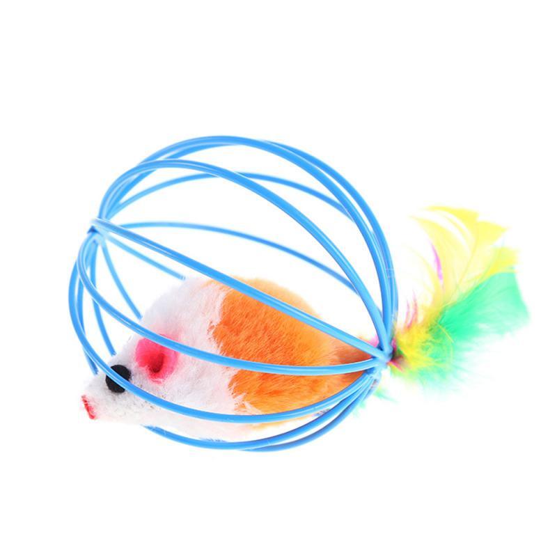 1 Piece Cat Toy Stick Feather Wand with Bell comes in a variety of colors