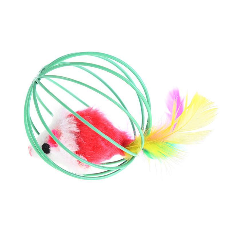 1 Piece Cat Toy Stick Feather Wand with Bell comes in a variety of colors