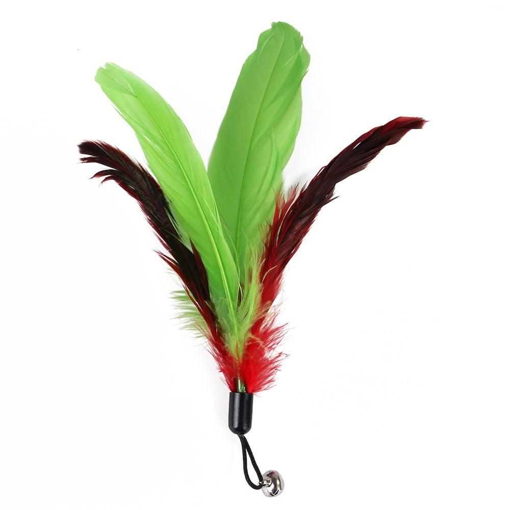 Set of 9 multicolored cat feathers toy set