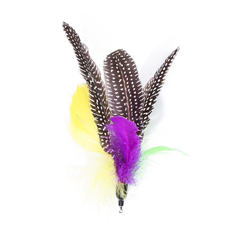 Set of 9 multicolored cat feathers toy set