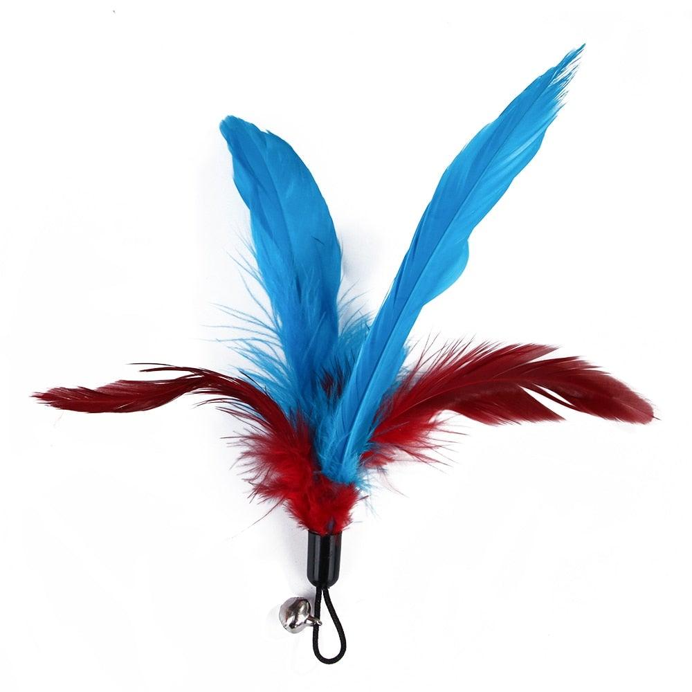 Set of 9 multicolored cat feathers toy set