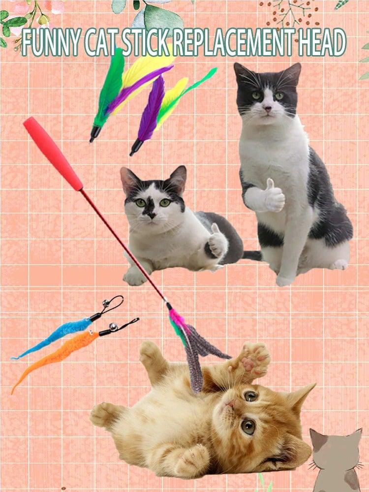 Set of 9 multicolored cat feathers toy set
