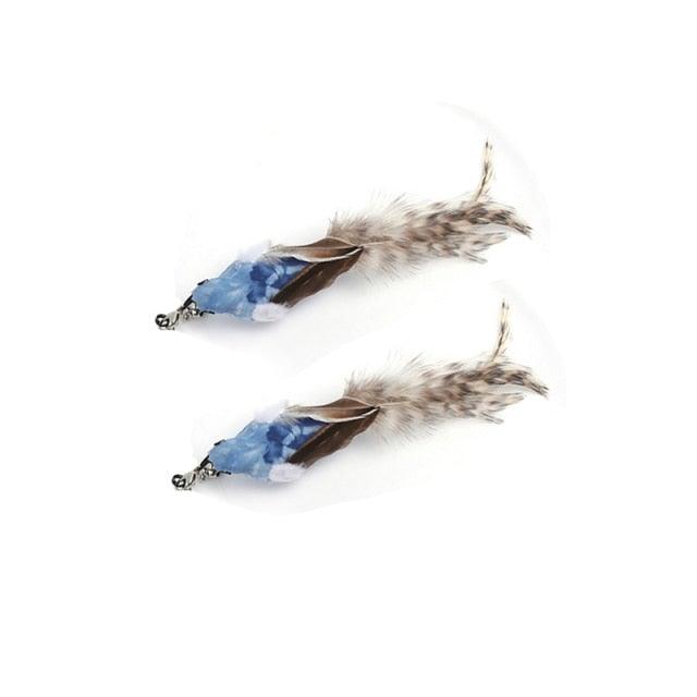 Funny Feather Bird with Bell Cat Stick Toy for Kitten/cat