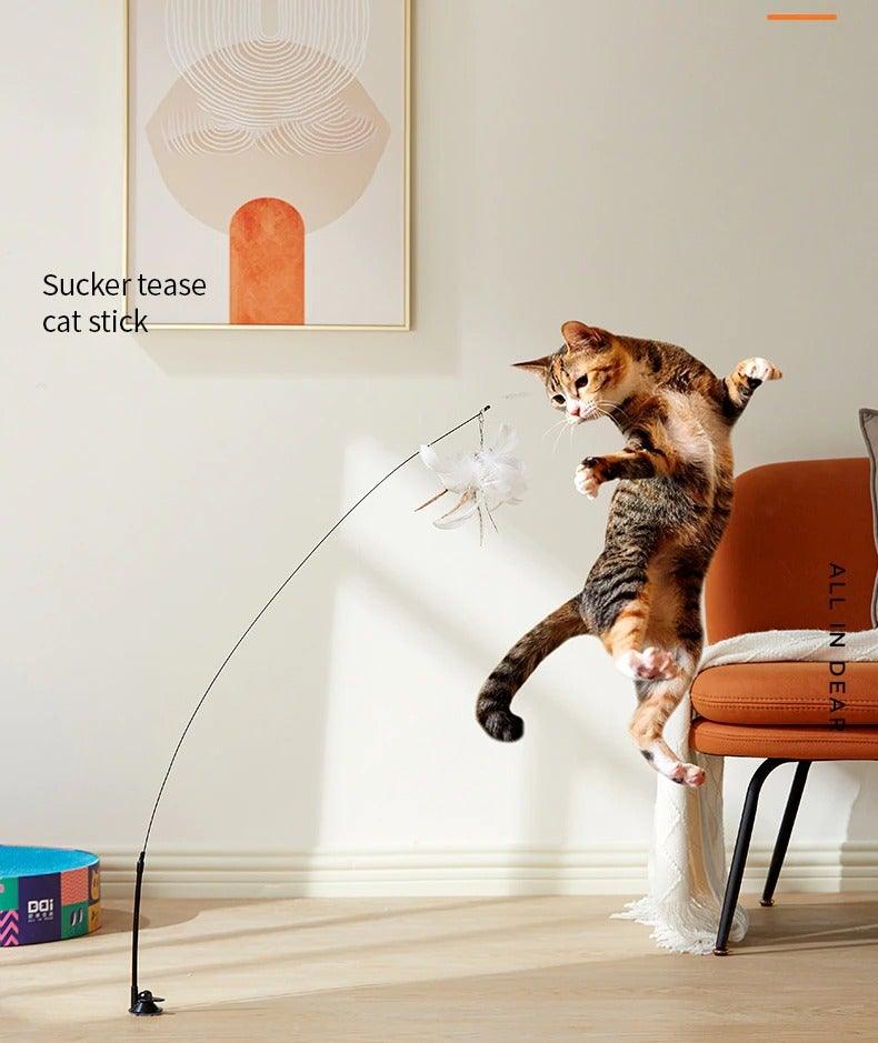 Funny Feather Bird with Bell Cat Stick Toy for Kitten/cat