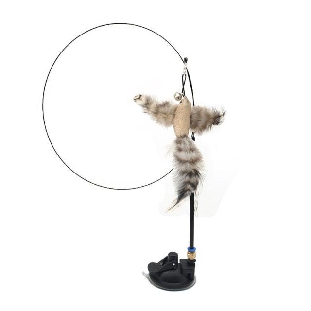 Funny Feather Bird with Bell Cat Stick Toy for Kitten/cat