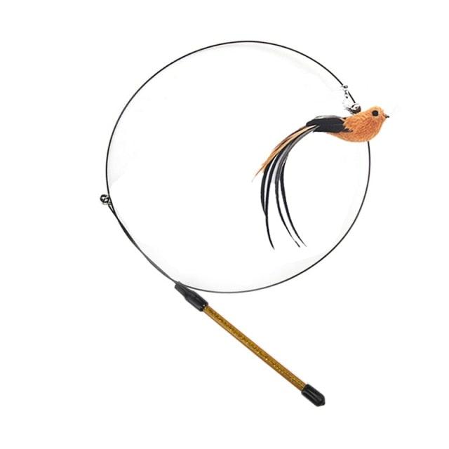 Funny Feather Bird with Bell Cat Stick Toy for Kitten/cat