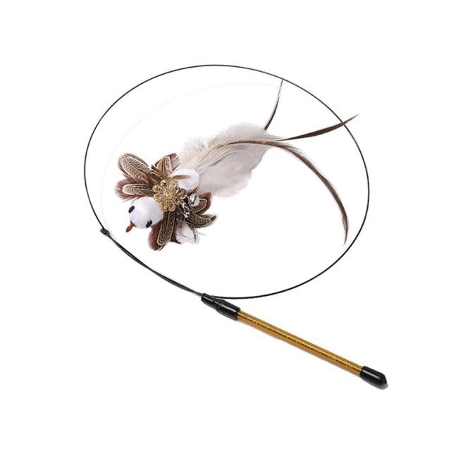 Funny Feather Bird with Bell Cat Stick Toy for Kitten/cat