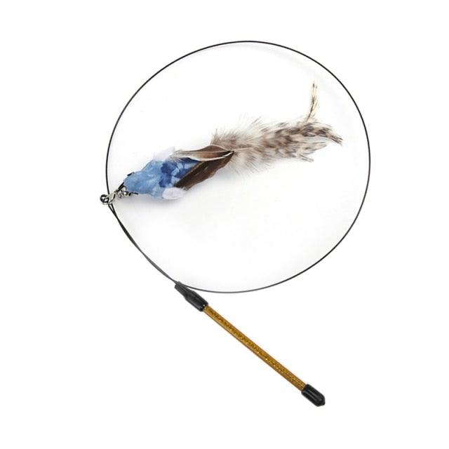 Funny Feather Bird with Bell Cat Stick Toy for Kitten/cat