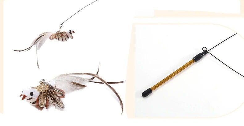 Funny Feather Bird with Bell Cat Stick Toy for Kitten/cat