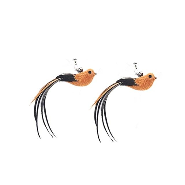 Funny Feather Bird with Bell Cat Stick Toy for Kitten/cat