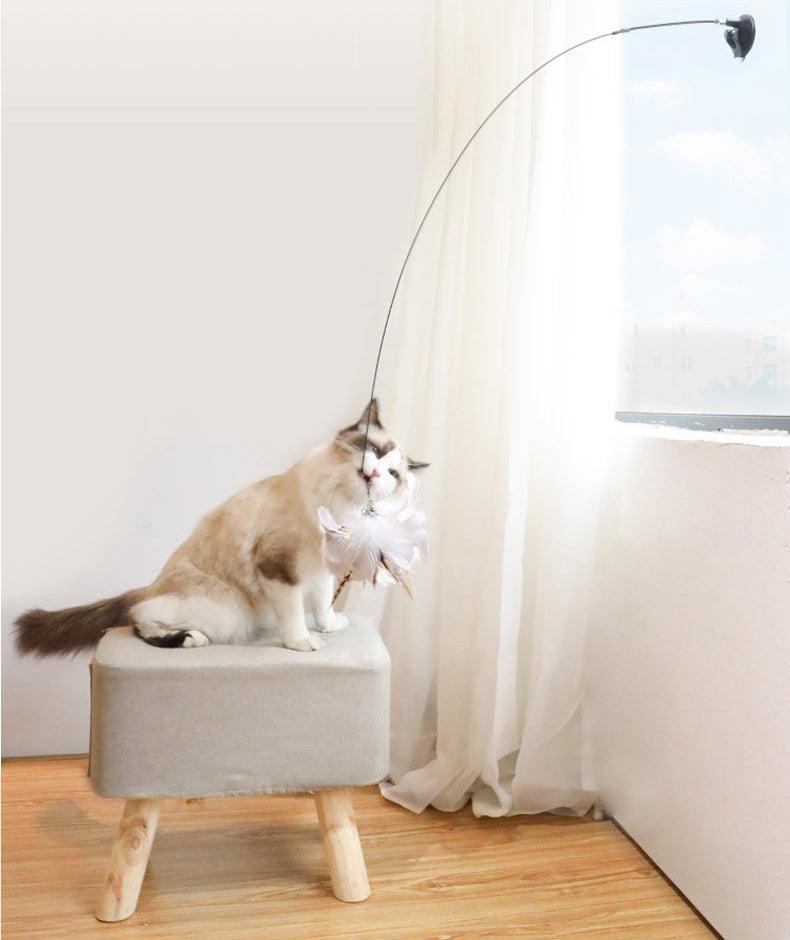 Funny Feather Bird with Bell Cat Stick Toy for Kitten/cat