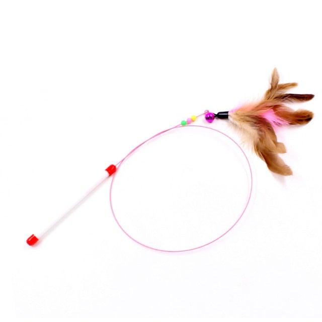 Funny Feather Bird with Bell Cat Stick Toy for Kitten/cat