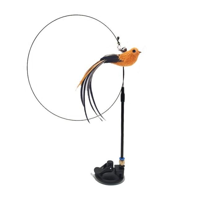 Funny Feather Bird with Bell Cat Stick Toy for Kitten/cat