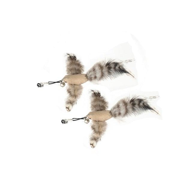 Funny Feather Bird with Bell Cat Stick Toy for Kitten/cat
